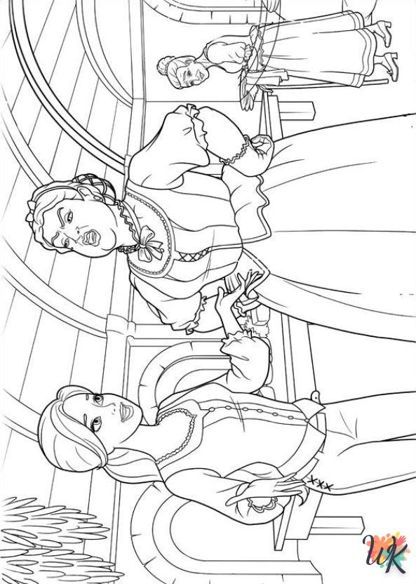 coloriage Barbie et les trois mousquetaires  de noël gratuit à imprimer en ligne