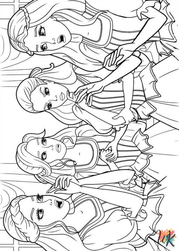 coloriage Barbie et les trois mousquetaires  a imprimer