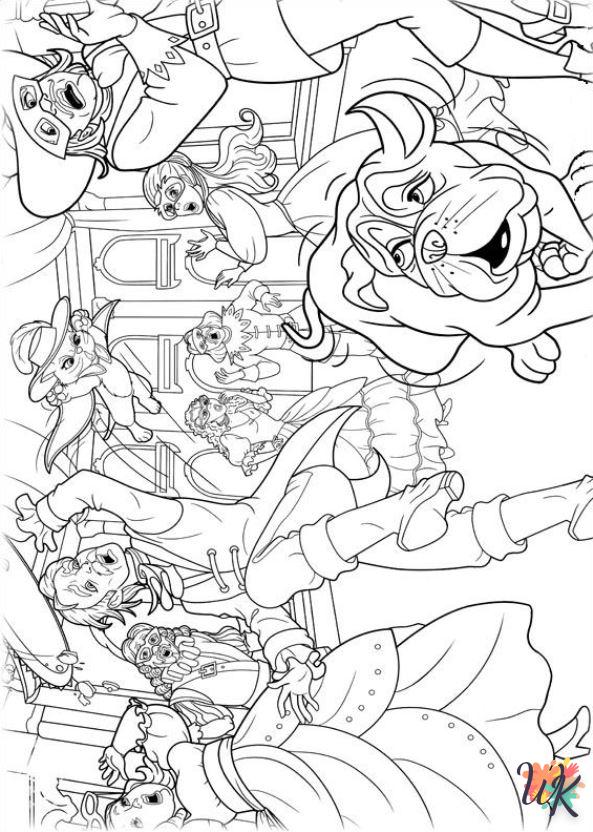 coloriage Barbie et les trois mousquetaires  enfant 4 ans a imprimer