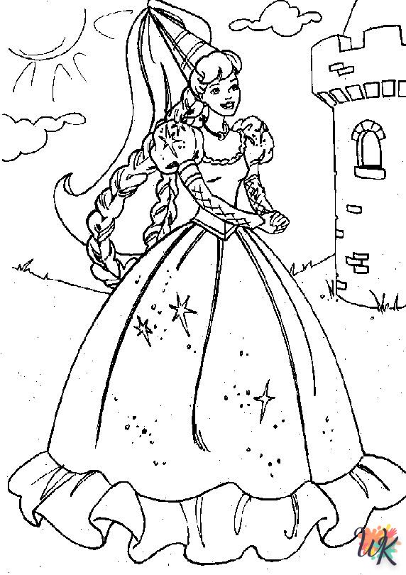 coloriage Barbie  enfant à imprimer