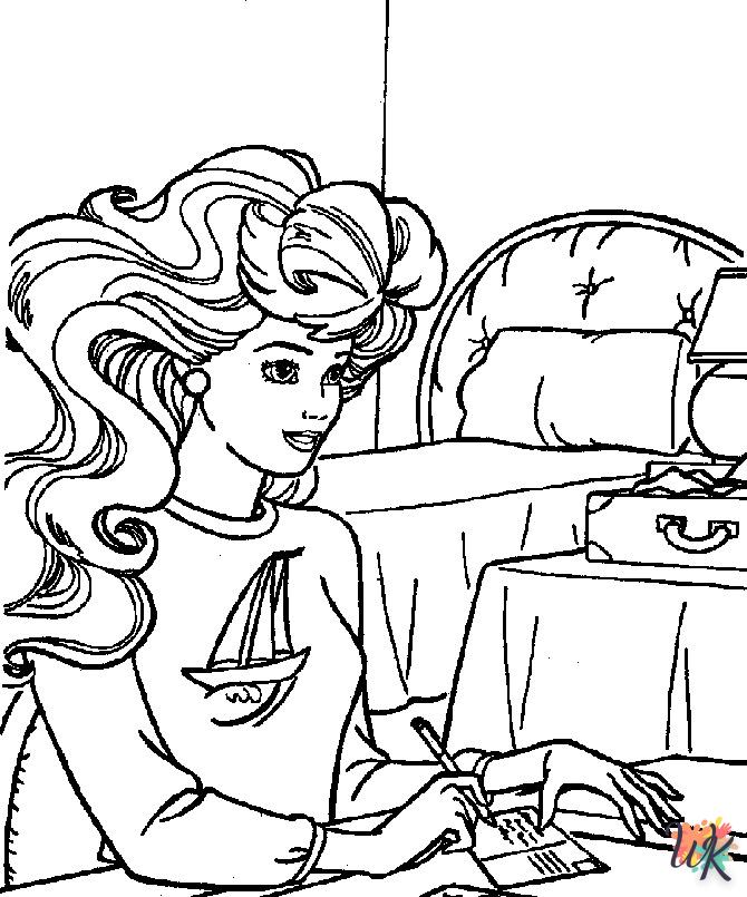 coloriage Barbie  gratuit en ligne