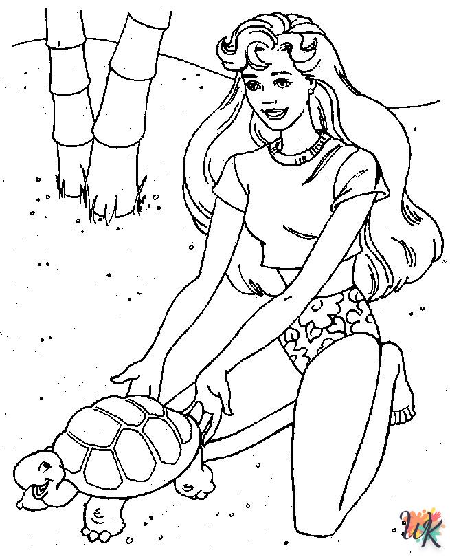 coloriage Barbie  à imprimer a4