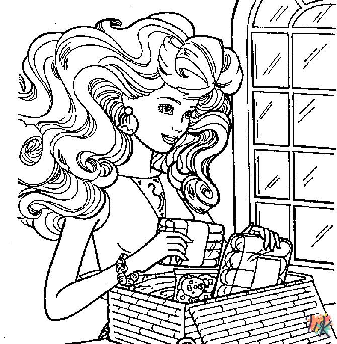 coloriage Barbie  pour lutter contre le stress