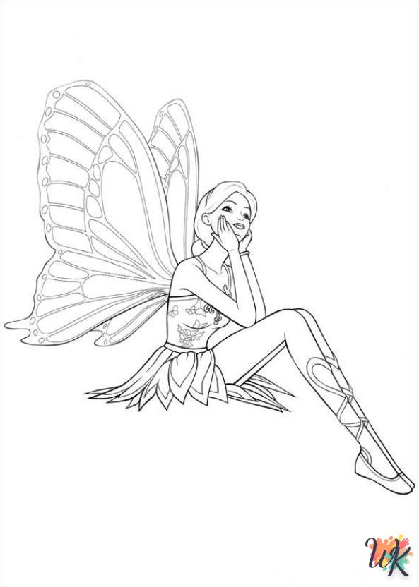 coloriage barbie - papillon  à colorier en ligne