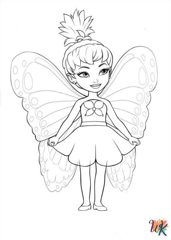 coloriage barbie - papillon  en ligne pour bebe de 2 ans