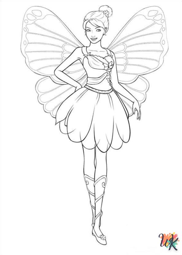 coloriage barbie - papillon  a dessiner en ligne