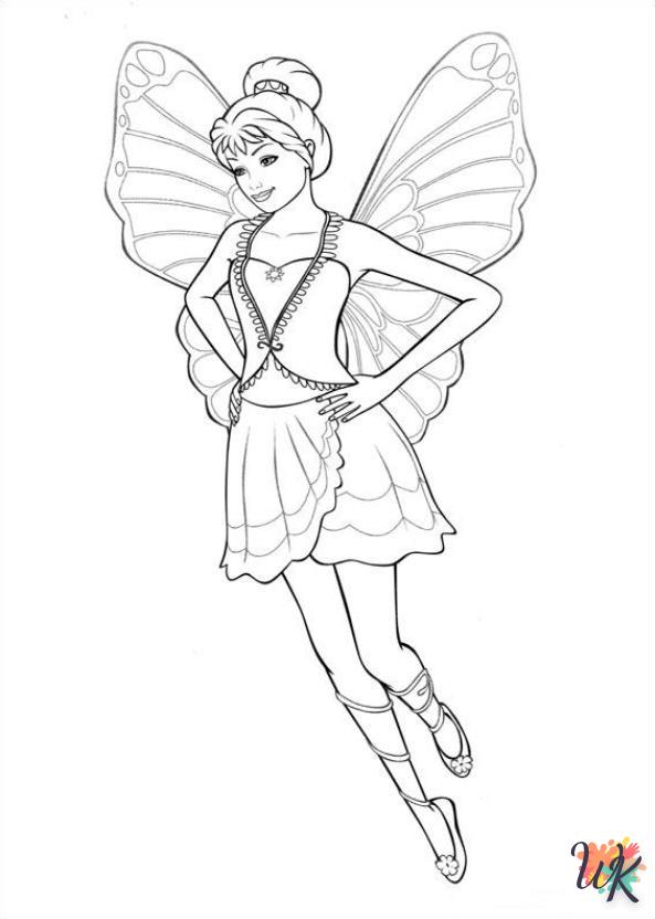 coloriage barbie - papillon  enfant 6 ans à imprimer