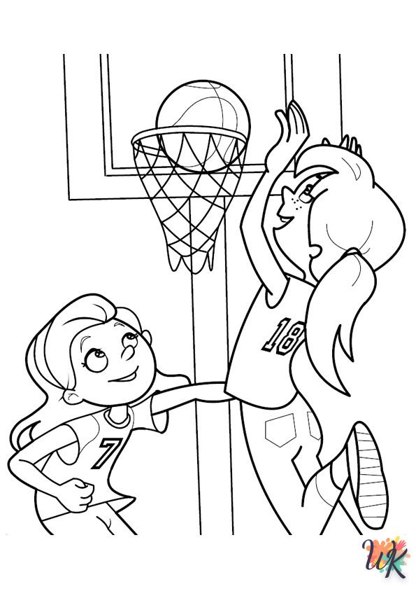 coloriage Basketball  licorne en ligne gratuit à imprimer