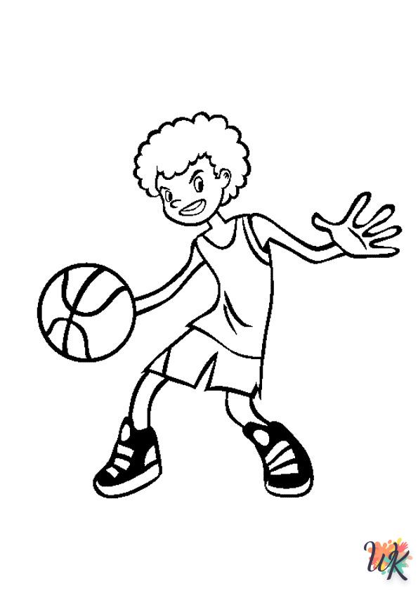 coloriage Basketball  enfant 4 ans a imprimer