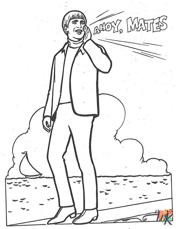 coloriage Beatles  enfant à imprimer pdf