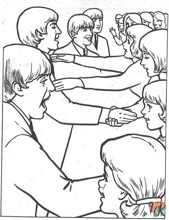 coloriage Beatles  a colorier en ligne