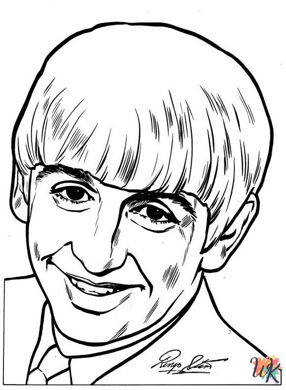 coloriage Beatles  et decoupage a imprimer gratuit