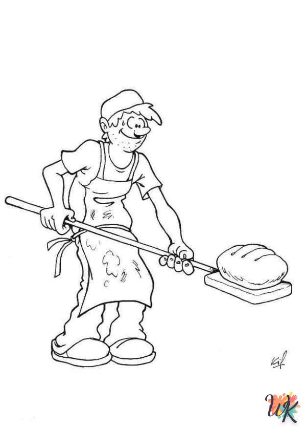 coloriage Boulanger  pour enfant gratuit