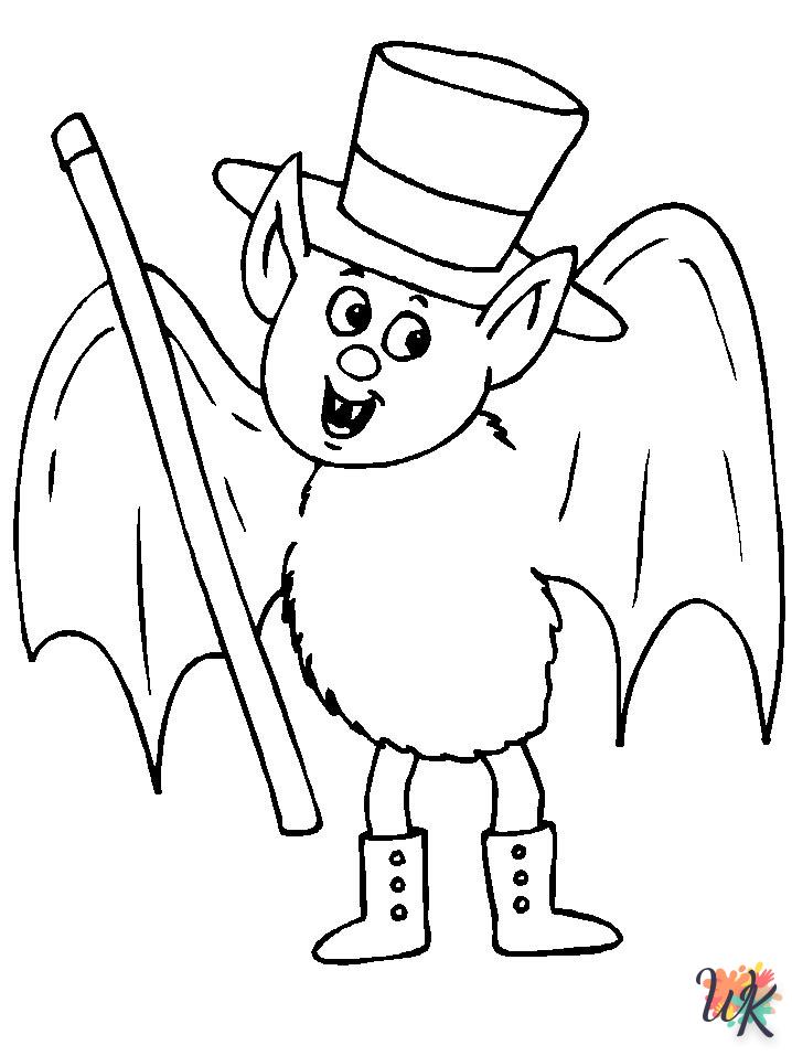 coloriage Chauve Souris  a imprimer pour enfant de 4 ans