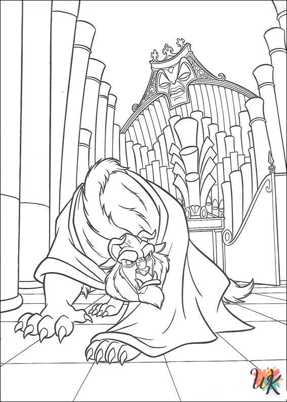 image de coloriage s La Belle et la Bête  pour enfant