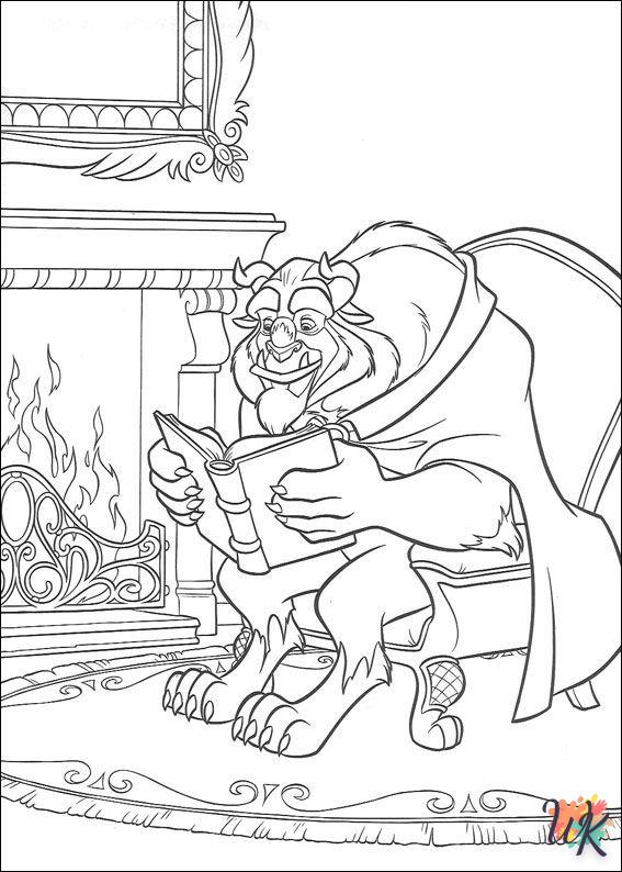 imprimer coloriage s La Belle et la Bête  pour enfant