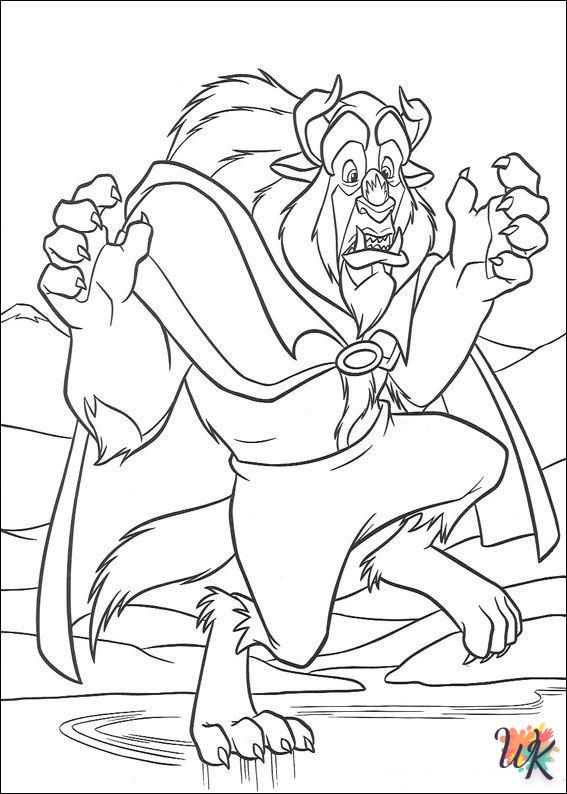 image pour coloriage s La Belle et la Bête  enfant