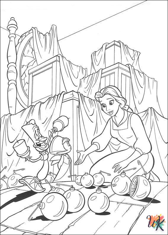 coloriage s La Belle et la Bête  en ligne adulte gratuit 1