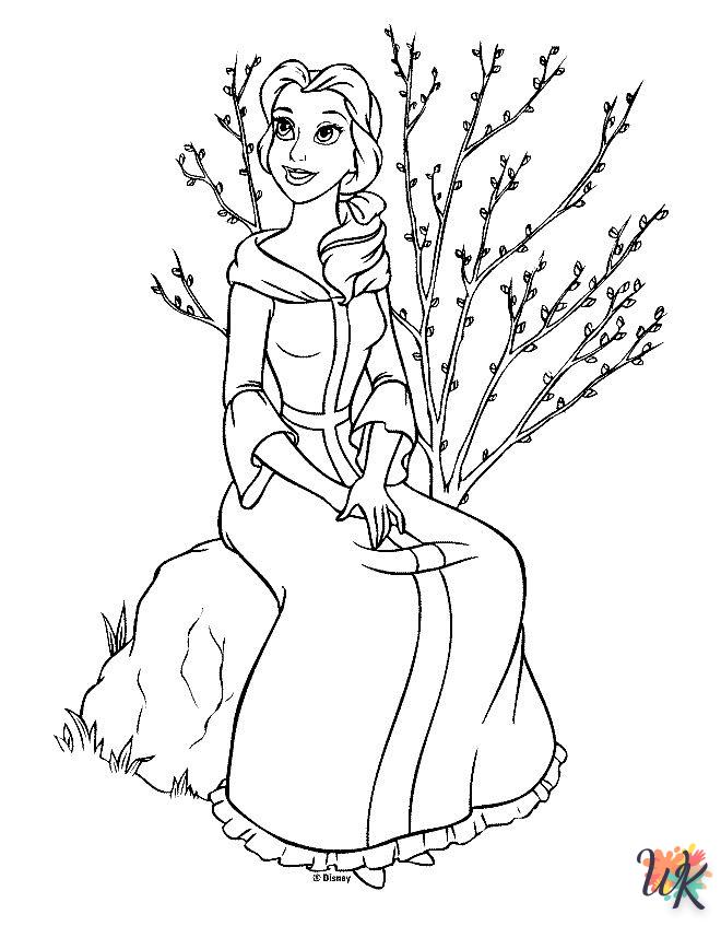 coloriage s La Belle et la Bête  pour enfant de 5 ans