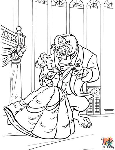 coloriage s La Belle et la Bête  pour enfant