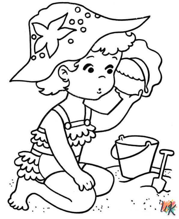 coloriage s Plage  pour enfant de 3 ans 1