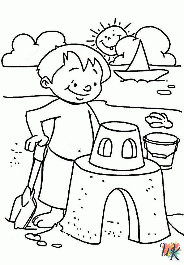 coloriage s Plage  de pour enfants