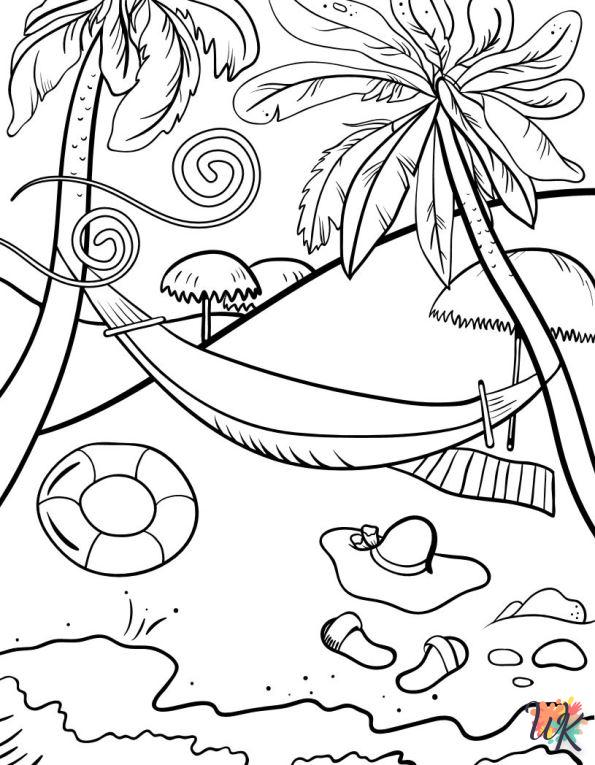 coloriage s Plage  de noël gratuit à imprimer en ligne