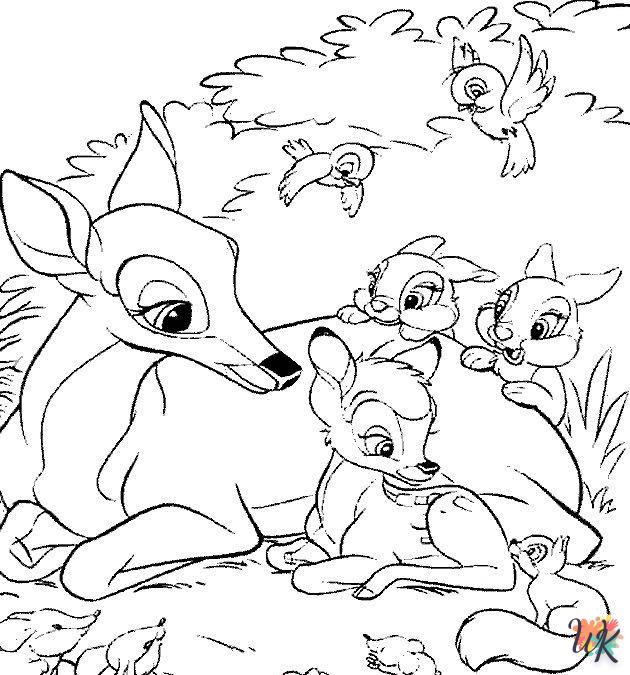 coloriage Bambi  à imprimer pour enfant de 10 ans