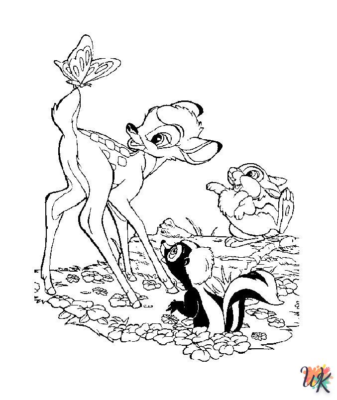 coloriage Bambi  à numéro adulte en ligne gratuit