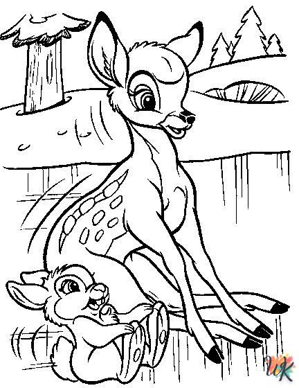 coloriage Bambi  à imprimer pour enfant de 8 ans