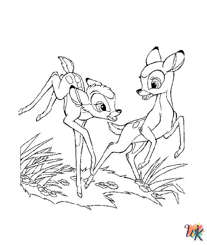 coloriage Bambi  à imprimer pour enfant de 2 ans