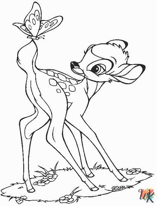 coloriage Bambi  et découpage à imprimer 1