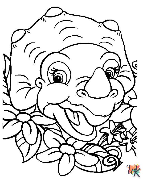 image de coloriage Bébé Dino  pour enfant