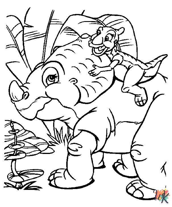 coloriage Bébé Dino  pour enfant de 3 ans