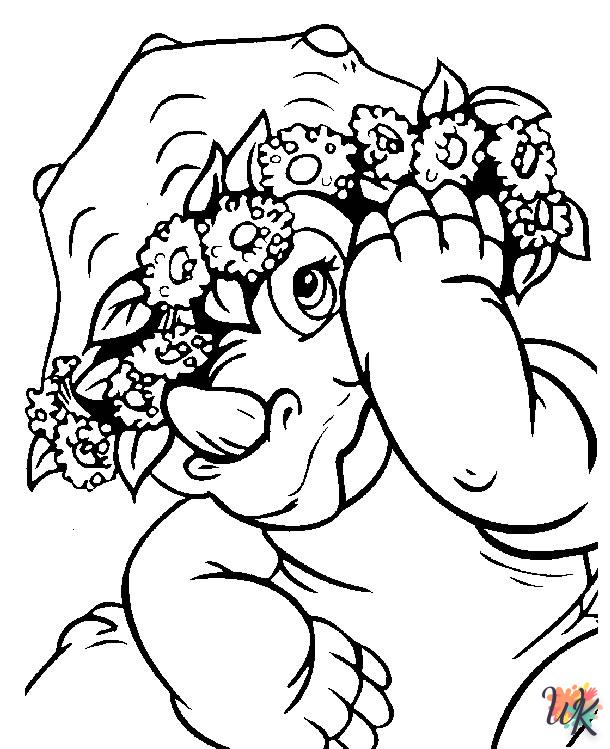 coloriage Bébé Dino  a colorier en ligne