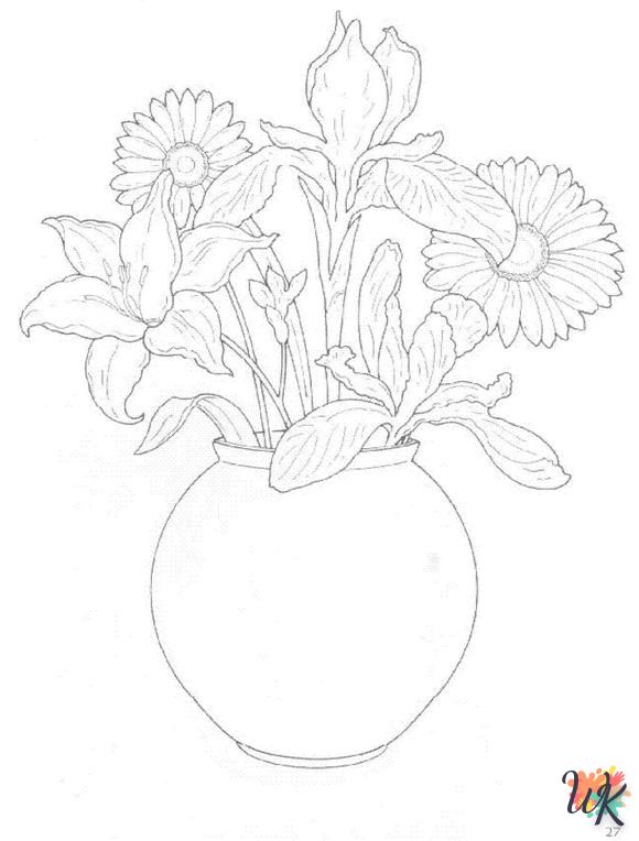 coloriage bouquet  et decoupage a imprimer gratuit