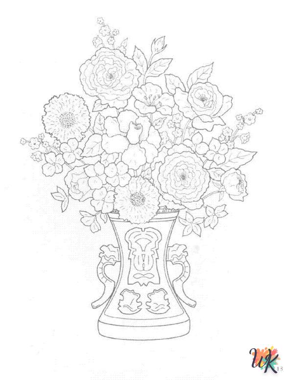 coloriage bouquet  et decoupage