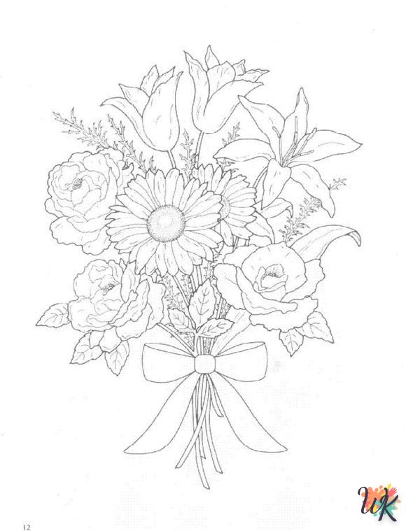 activité coloriage bouquet  en ligne