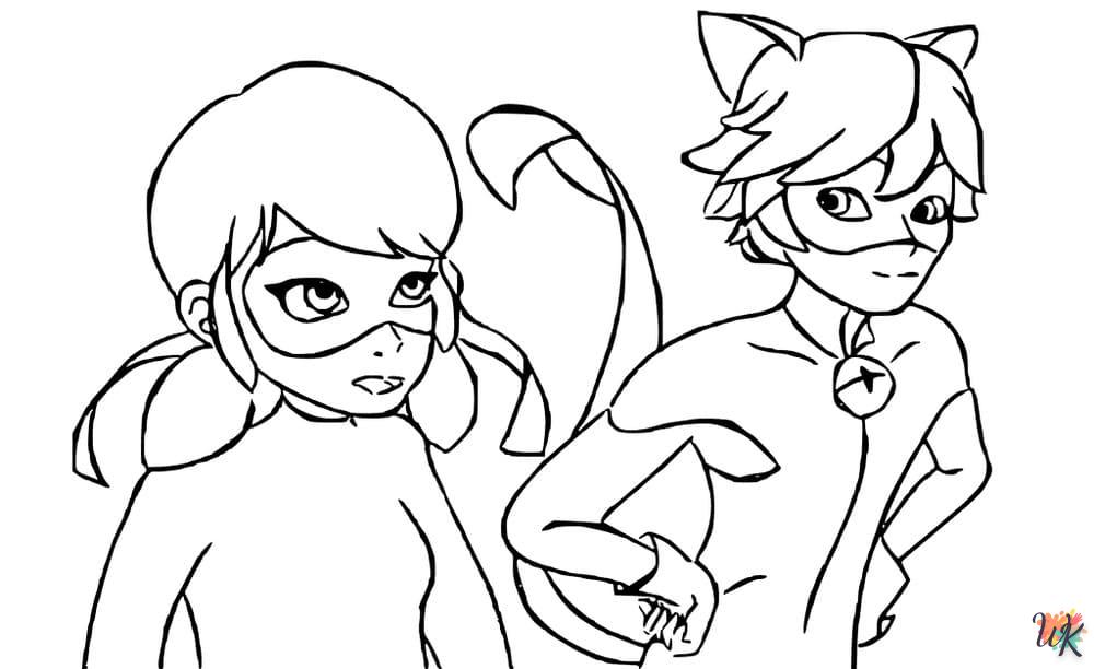 image de coloriage Cat Noir  pour enfant