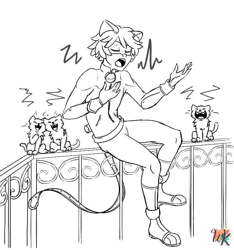 coloriage Cat Noir  à imprimer pour enfant de 10 ans