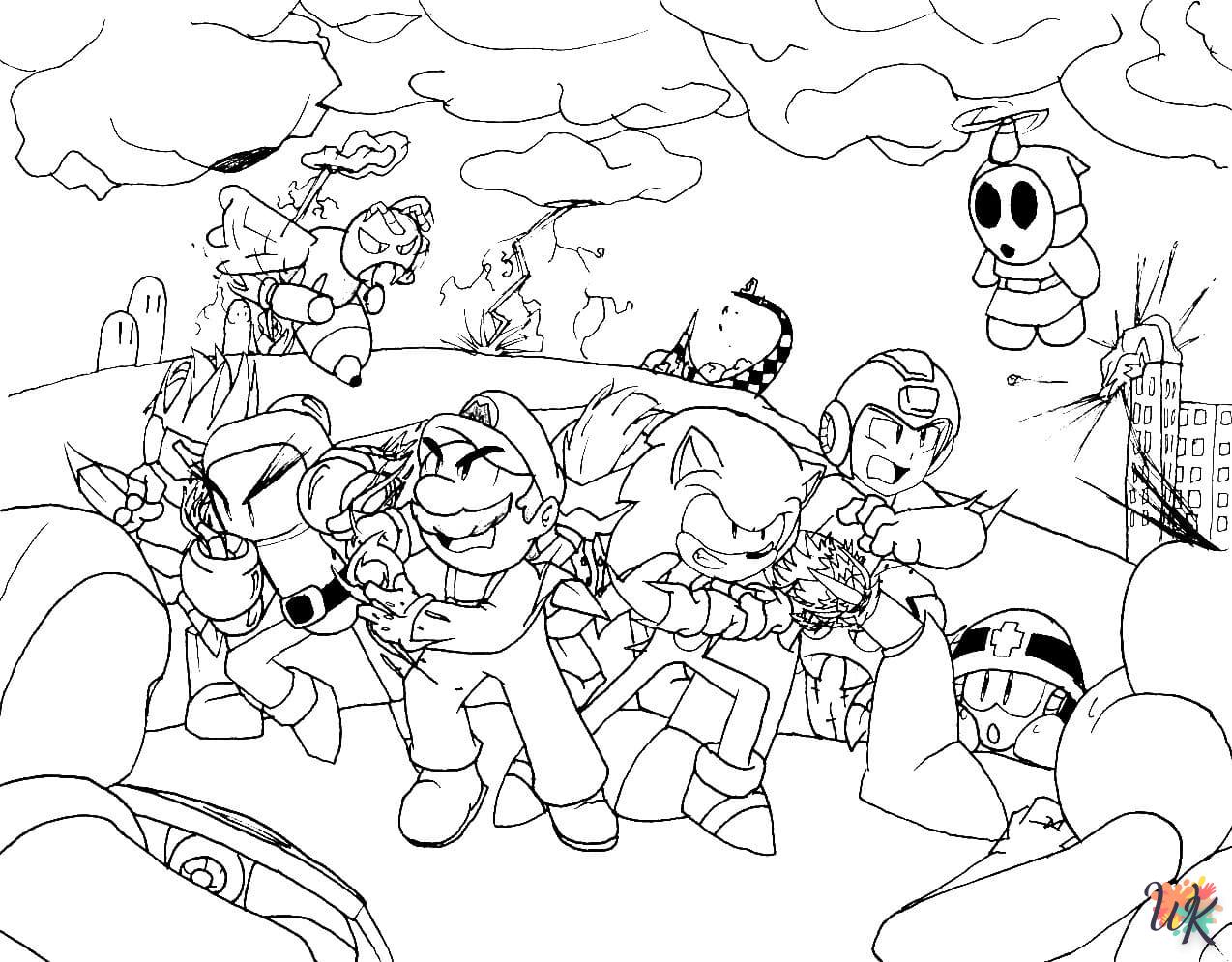 image pour coloriage Super Mario  enfant