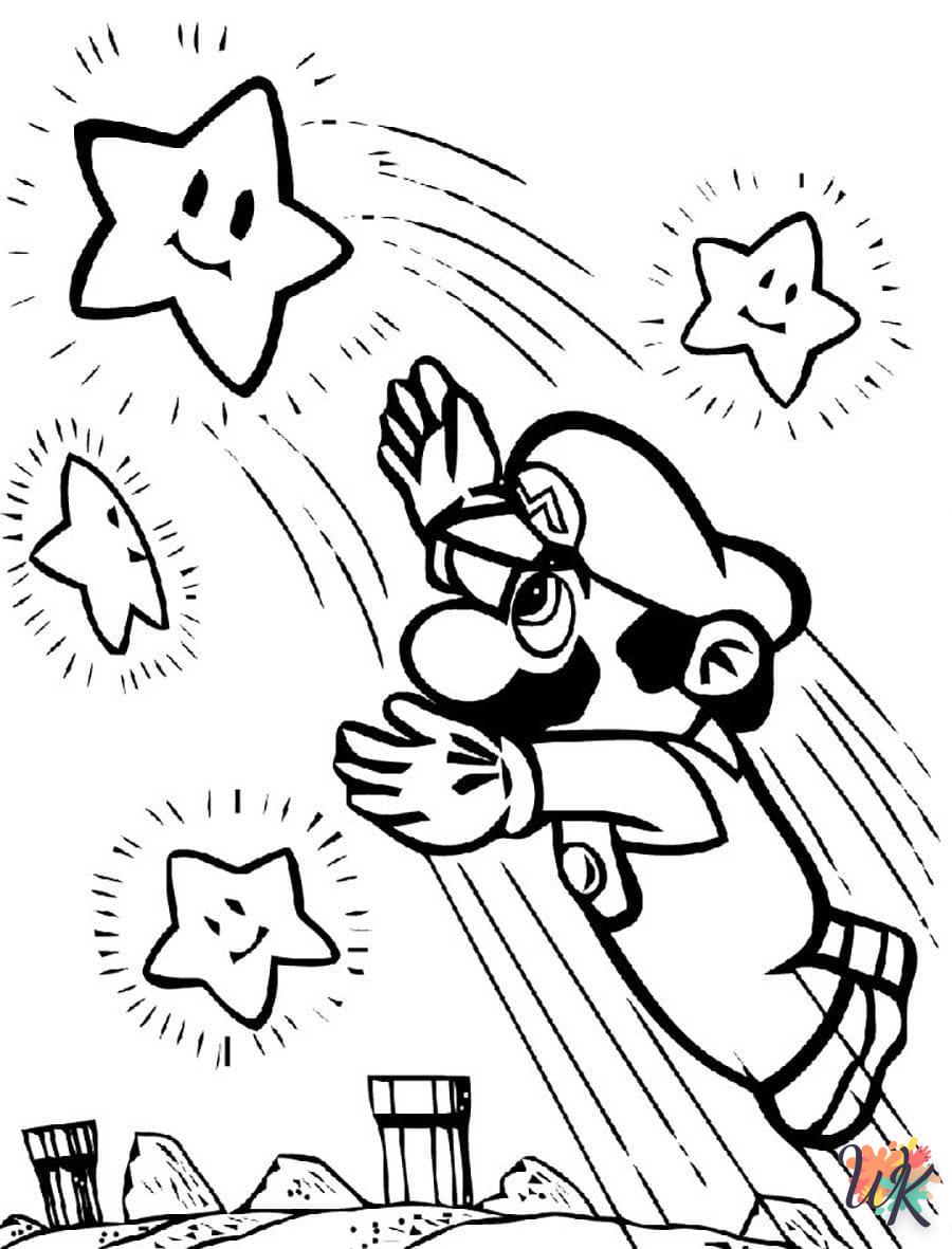 coloriage Super Mario  à imprimer pour enfant de 8 ans