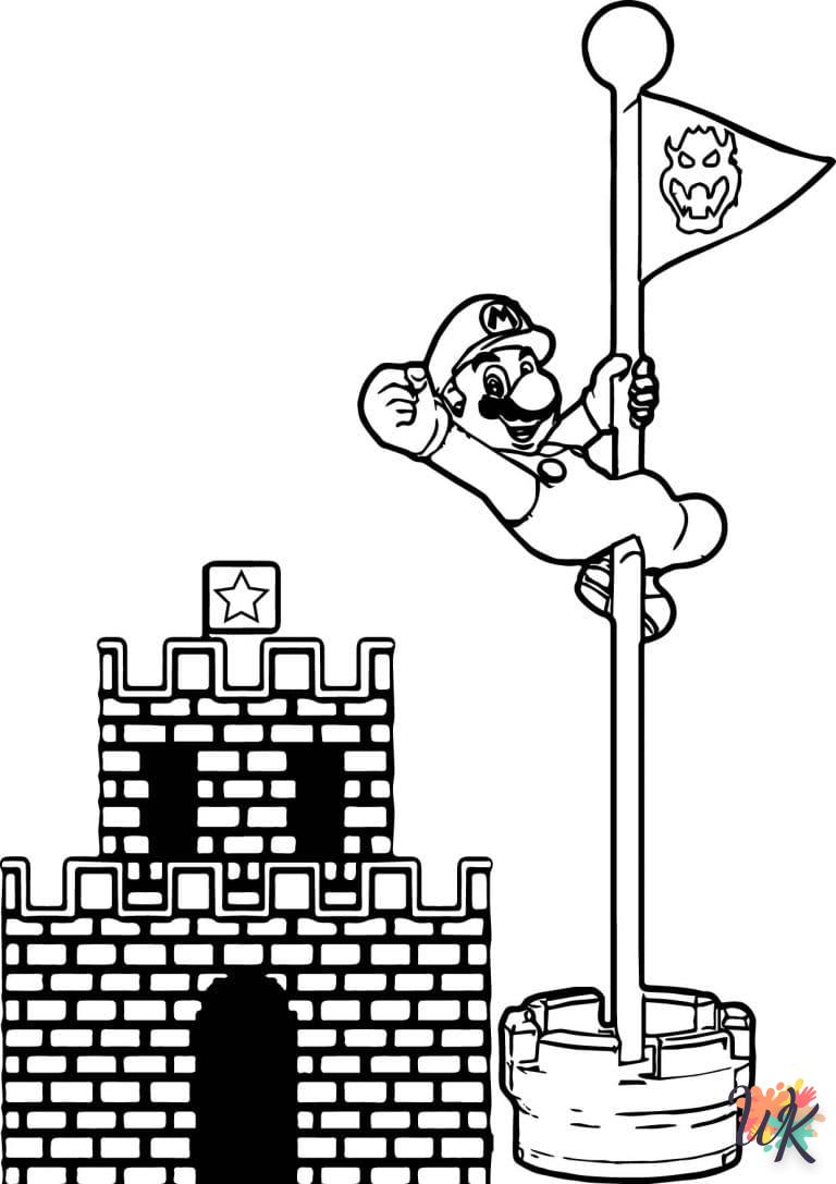 coloriage Super Mario  dinosaures en ligne gratuit à imprimer 1