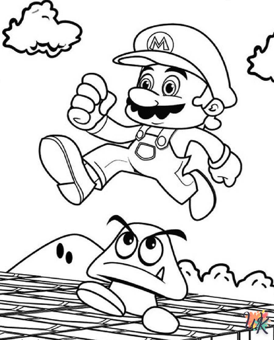 coloriage Super Mario  et decoupage