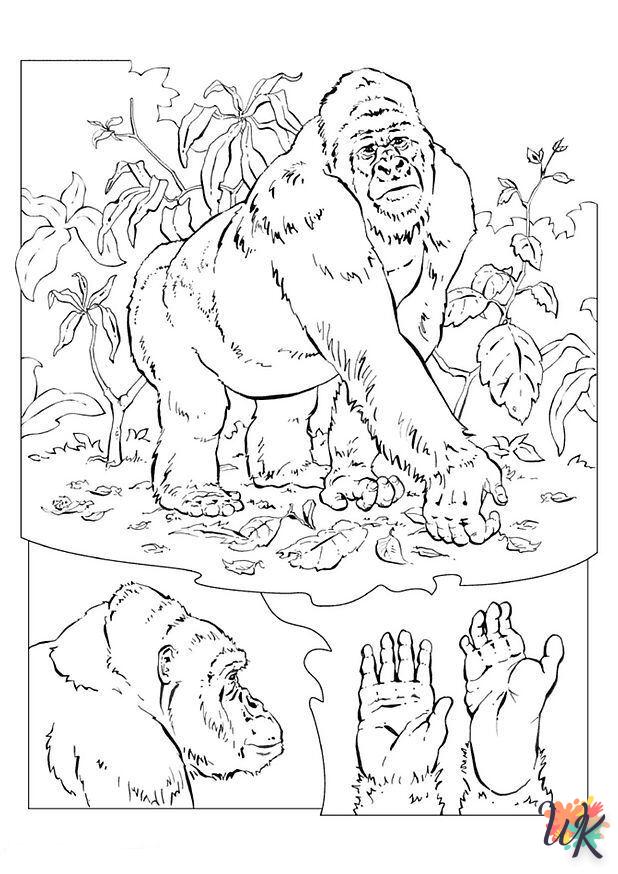 coloriage Gorilla  à imprimer pdf gratuit