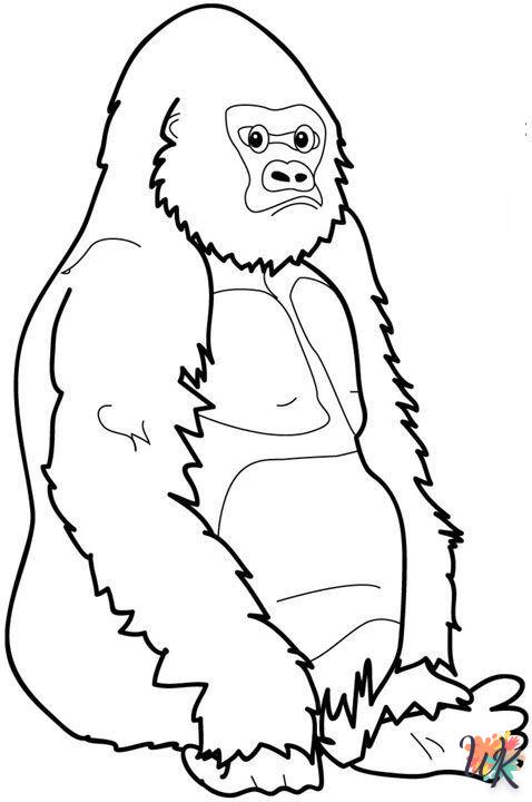 coloriage Gorilla  en ligne à imprimer