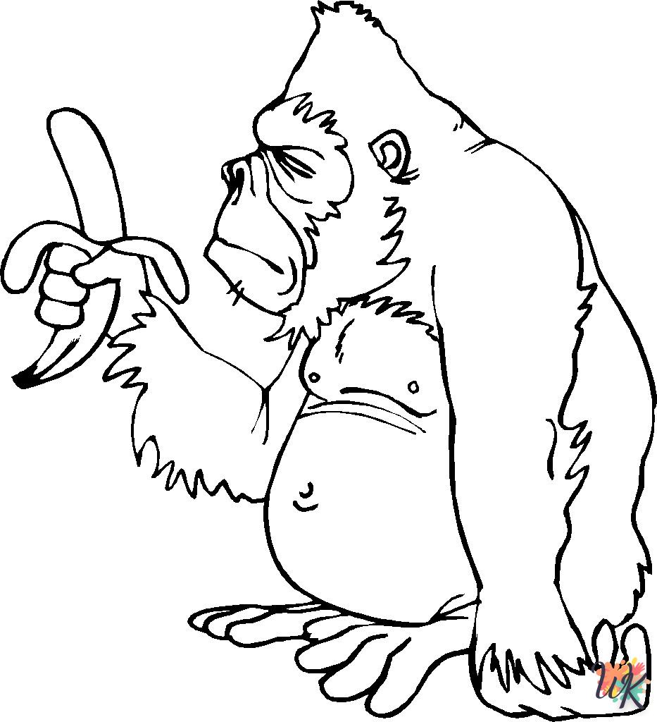 coloriage Gorilla  enfant à imprimer gratuit