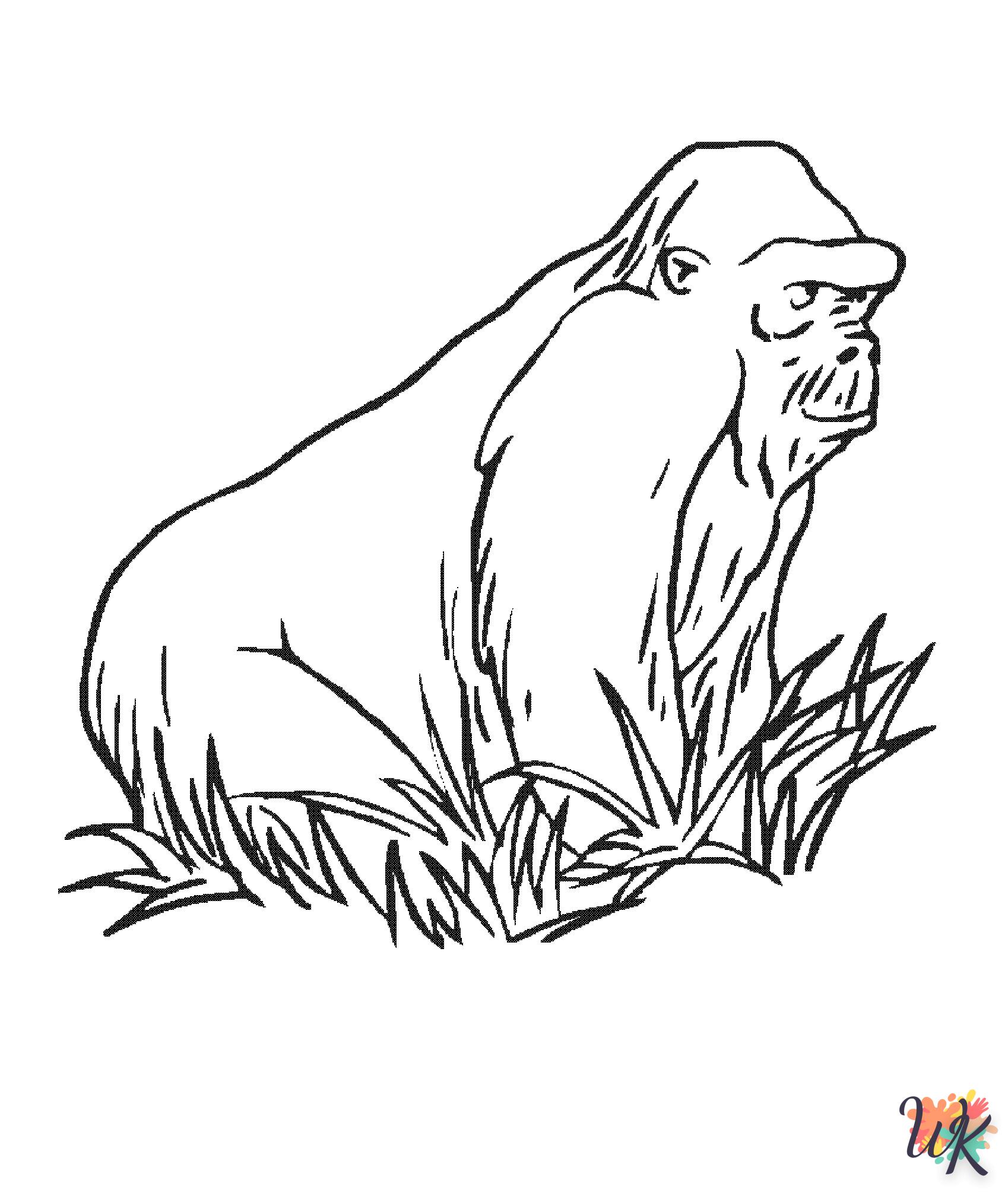 coloriage Gorilla  pour lutter contre le stress