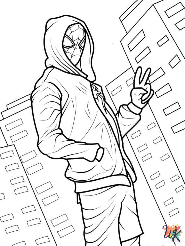 coloriage Spider Verse  enfant 8 ans a imprimer