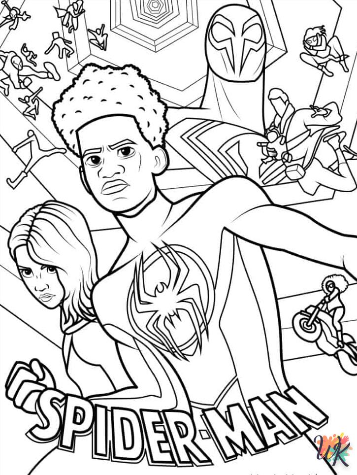 coloriage Spider Verse  à imprimer pour enfant de 8 ans